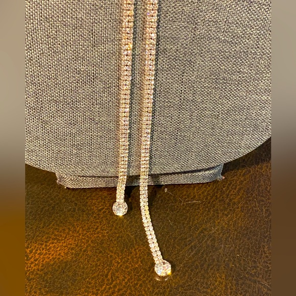 JEWELRY SALE Elegant silver rhinestone necklace twisted bolo tie design,ABS - Picture 9 of 15